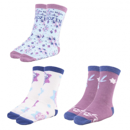 Sosete si dresuri copii - Set 3 perechi sosete Frozen Elsa