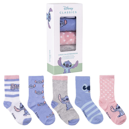 Accesorii imbracaminte copii - Set 5 perechi sosete pentru copii Lilo & Stitch