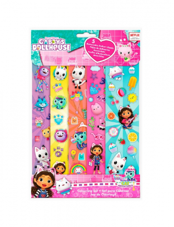 Joaca si timp liber - Set 5 planse autocolante Gabby's Dollhouse