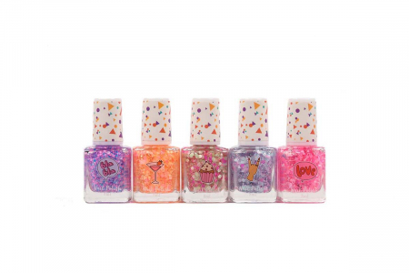 Frumusete, bijuterii si accesorii fetite - Set 5 sticlute oja colorata pentru copii Confetti