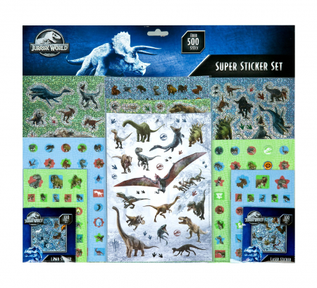 Seturi de artizanat - Set 500 stickere Jurassic World Dinozauri