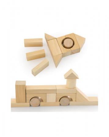 Set pentru construit, 50 piese lemn natur [8]
