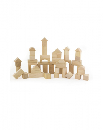 Set pentru construit, 50 piese lemn natur [2]