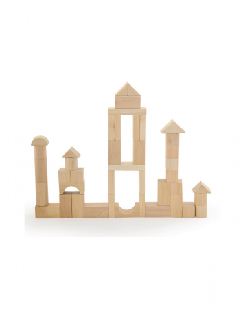 Set pentru construit, 50 piese lemn natur [6]