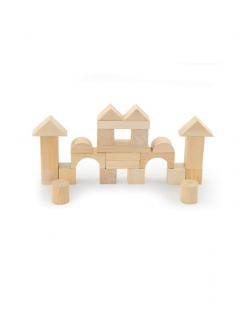 Set pentru construit, 50 piese lemn natur [7]
