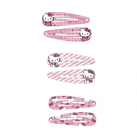 Accesorii par - Set 6 agrafe cu clips, Hello Kitty