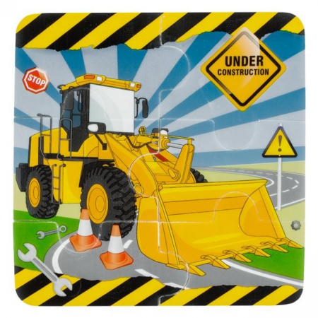 Set 6 bucati, guma de sters Puzzle Vehicule de Santier 9x9cm [1]