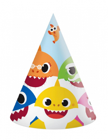 Accesorii petrecere - Set 6 coifuri party, Baby Shark 16 cm