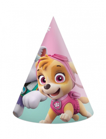 Home&Deco - Set 6 coifuri party Paw Patrol Skye And Everest, 16 cm