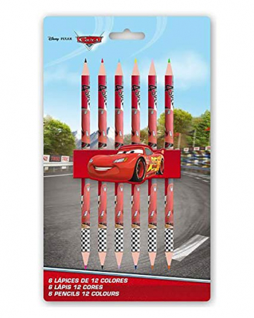 Totul pentru scoala - Set 6 creioane - 12 culori Cars