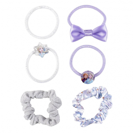 Cadouri si accesorii diverse - Set 6 elastice textil de par pentru copii, Frozen Disney