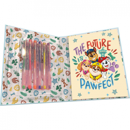 Totul pentru scoala - Set 6 Pixuri cu gel, 4 pagini de colorat si bloc notes Paw Patrol
