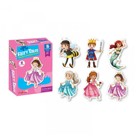 Set 6 puzzle-uri,piese mari,2 si 3 piese, Personaje din Basme [1]