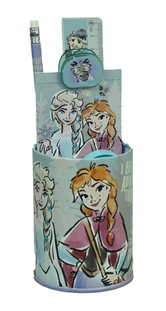 Rechizite si papetarie - Set 7 rechizite Disney Frozen Adventure, metalic, 24.5x14x7 cm
