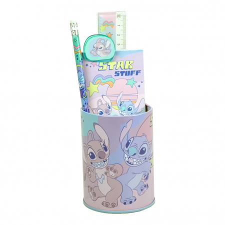 Totul pentru scoala - Set 7 rechizite Disney Lilo & Stitch Star Stuff, metalic, 24.5x14x7 cm