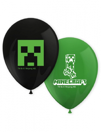 Home&Deco - Set 8 baloane de petrecere Minecraft Creepers 28cm