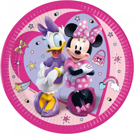 Vesela pentru petrecere - Set 8 farfurii mari pentru party Minnie Junior 23 cm