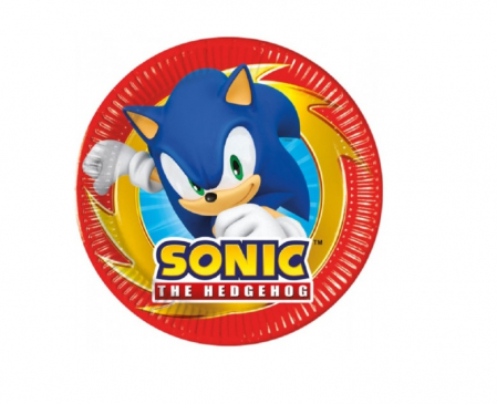 Vesela pentru petrecere - Set 8 farfurii mari pentru party Sonic Speed 23 cm