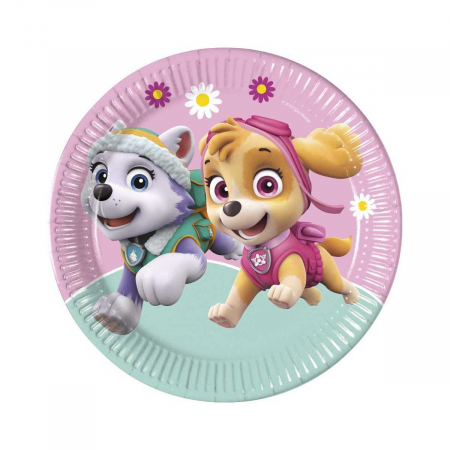 Vesela pentru petrecere - Set 8 farfurii Paw Patrol Skye And Everest 23 cm