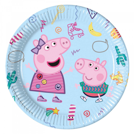 Vesela pentru petrecere - Set 8 farfurii Peppa Pig Messy Play, 23 cm