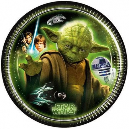 Vesela pentru petrecere - Set 8 farfurii Star Wars Dark Yoda, 19.5 cm