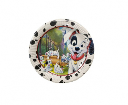 Vesela pentru petrecere - Set 8 farfurii 101 Dalmatieni 23 cm