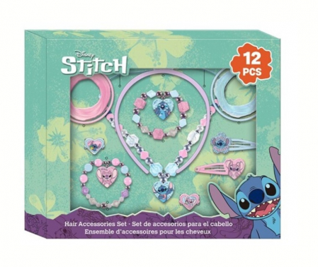 Cadouri si accesorii diverse - Set de bijuterii si accesorii de par Stitch 12 piese