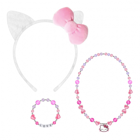 Cadouri si accesorii diverse - Set bentita par, bratara si lantisor Hello Kitty