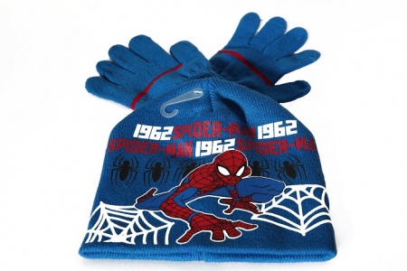 Set caciula+manusi Spiderman, albastru 52 cm [0]