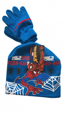 Set caciula+manusi Spiderman, albastru 54 cm [0]