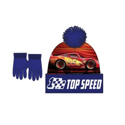 Sepci si caciuli copii - Set Caciula si manusi,Cars,albastru,54 cm