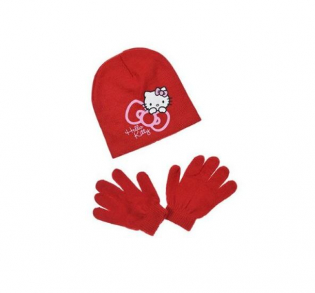 Sepci si caciuli copii - Set Caciula si manusi Hello Kitty