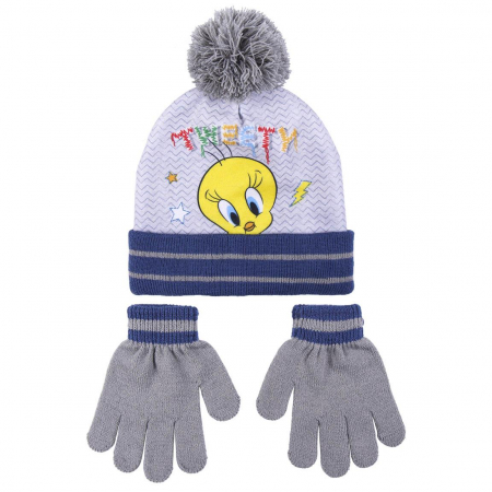 Imbracaminte si incaltaminte copii - Set Caciula si manusi Looney Tunes Tweety