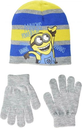 Imbracaminte si incaltaminte copii - Set Caciula si manusi Minions