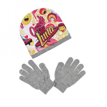 Sepci si caciuli copii - Set Caciula si manusi, Soy Luna,gri,54 cm