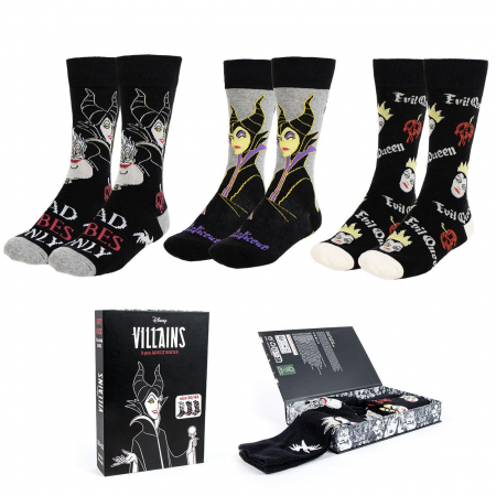 Sosete si dresuri copii - Set cadou 3 perechi sosete lungi Disney Villanas