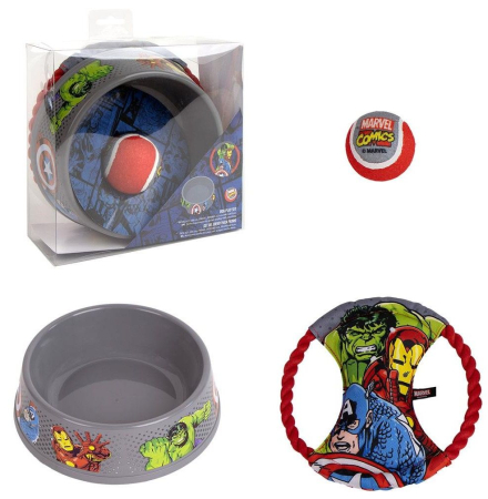 Pet shop - Set cadoul castron si 2 jucarii Marvel, The Avengers