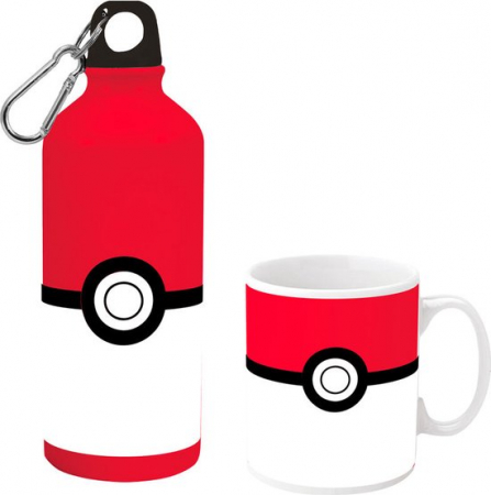 Sticle - Set cana ceramica si sticla aluminiu Pok├⌐mon 500ml