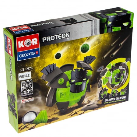 Jocuri si jucarii - Set Constructie Magnetic Kor Tazoo Paco, 53 piese