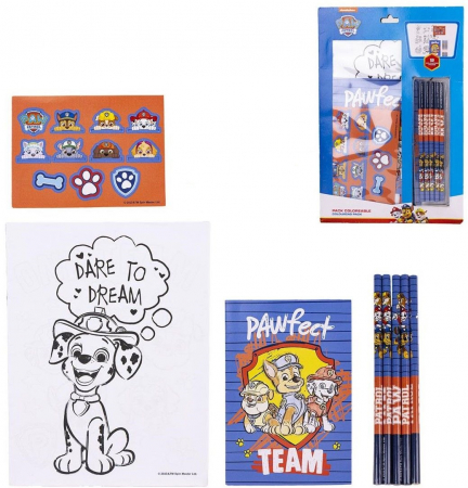 Joaca si timp liber - Set creativ cu creioane foi autocolante Paw Patrol