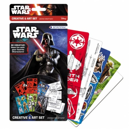 Jocuri si jucarii - Set creativ Star Wars cu sabloane si stickere 30 piese