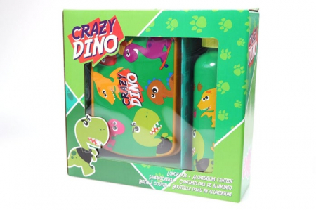 Set cutie sandwich si sticla apa din aluminiu 400ml Crazy Dino [5]