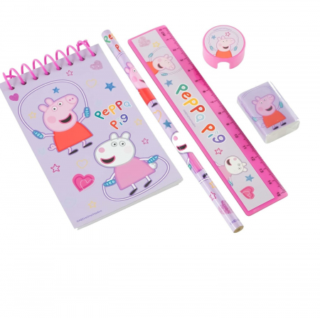 Joaca si timp liber - Set de 5 rechizite pentru copii Peppa Pig