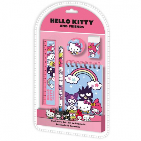 Jocuri si jucarii - Set de 5 rechizite pentru copii Hello Kitty