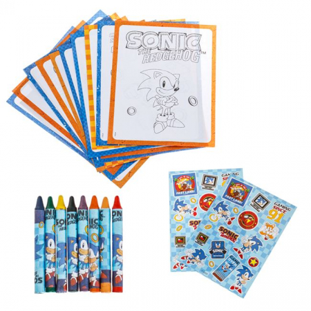 Set de Colorat cu Autocolante Sonic - 20 file [0]