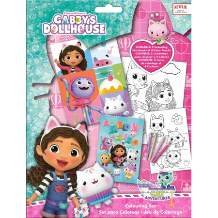 Joaca si timp liber - Set de colorat cu stikere Gabby's Dollhouse