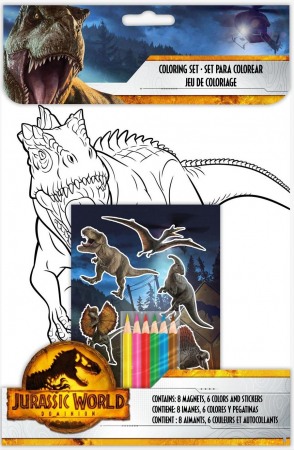 Joaca si timp liber - Set de colorat cu stikere Jurassic World