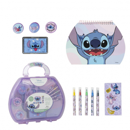 Jocuri si jucarii - Set de colorat, Lilo & Stitch, servieta, 30 file, 10 piese