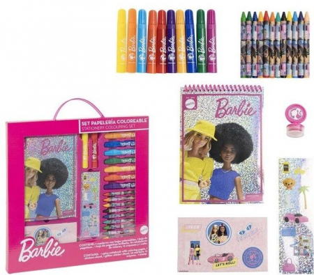 Joaca si timp liber - Set de desenat cu 26 piese Barbie