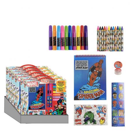 Joaca si timp liber - Set de desenat cu 26 piese Marvel